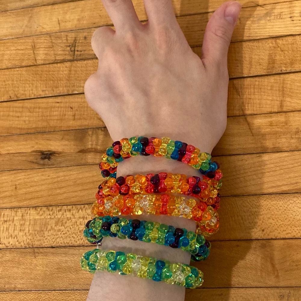 Dayglow Y2k Tri-bead Kandi Bracelet